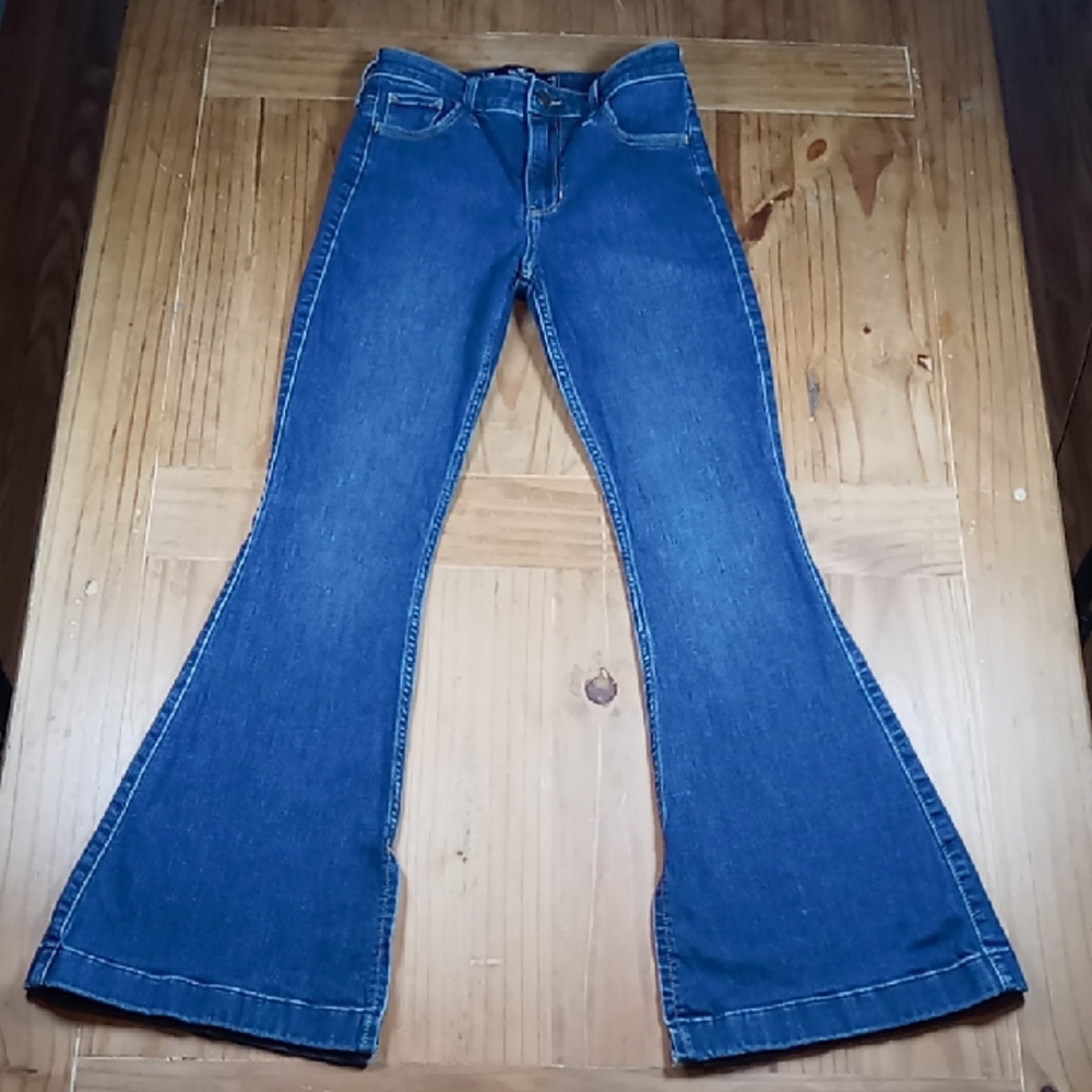 Hollister High Rise Vintage Flare Jeans 3R Waist 26 Leg 32 Medium Wash